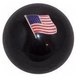 American Flag in Black Shift Knob  #EM-H14876-BLK (1/2"-13 female threads)
