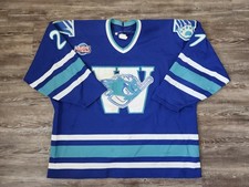 Ken Sutton Worcester IceCats 1995-96 Game Worn Used Away Jersey CCM AHL Hockey 
