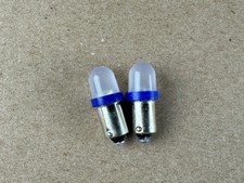 2 New Blue FROSTED Bayonet LED Lamp Light Bulbs 6v 6.3v 8v 47 44 1847