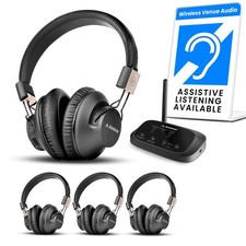 Avantree Quartet 2 - Wireless Group Listening Headphones Transmitter for TV,...