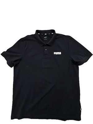 Puma Poloshirt Schwarz Kurzarm Herren L Regular Fit Knopf