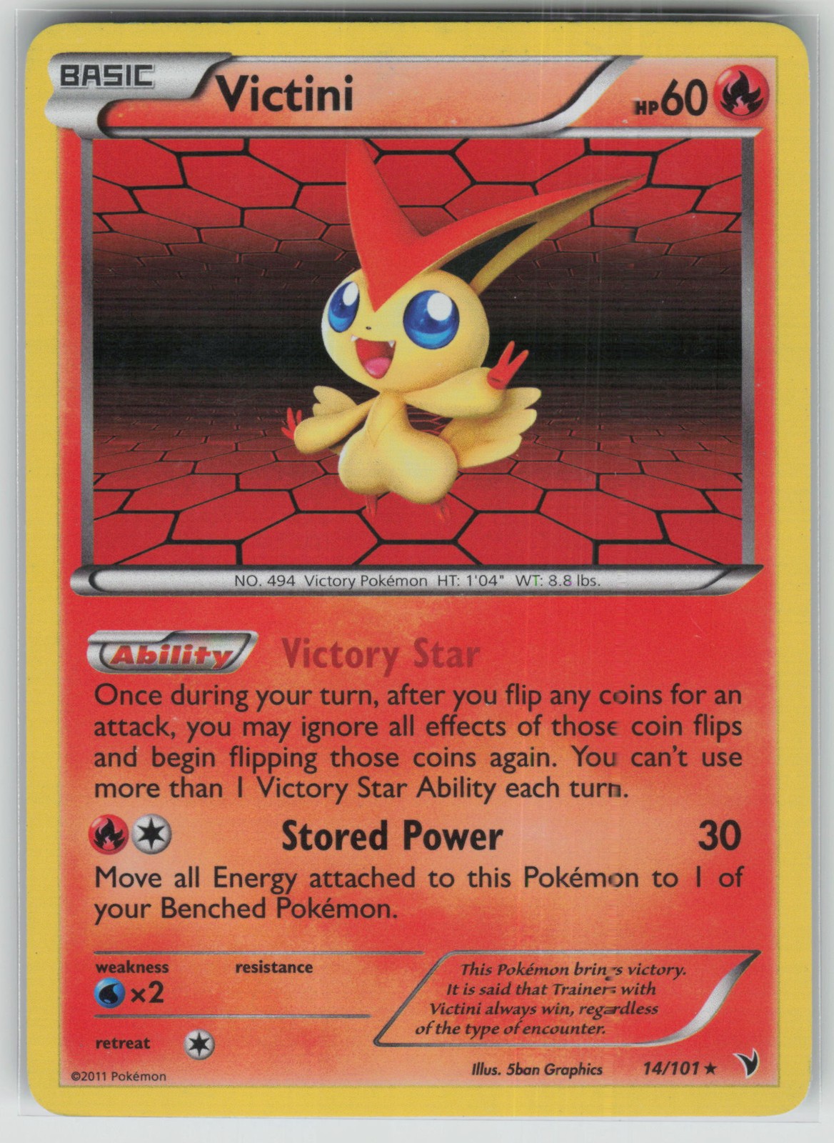 Pokemon Victini (14) Holo Rare Holo Noble Victories 14/101 NM