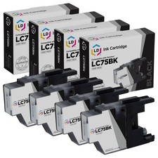 LD For Brother LC75 4pk HY Ink LC75BK Black MFC-J280W J425W J430W J435W