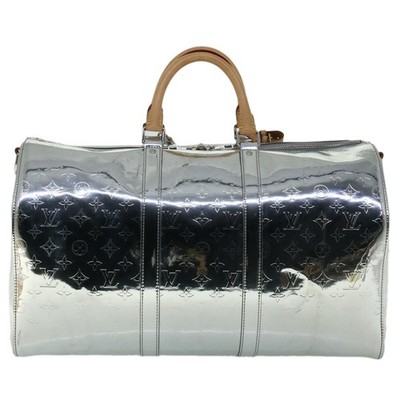 LOUIS VUITTON Monogram Keepall Bandouliere 50 Bag Silver M45886 LV