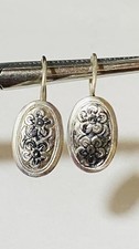 Earrings silver 21 karat 875 USSR Vintage Russian Soviet gift  245