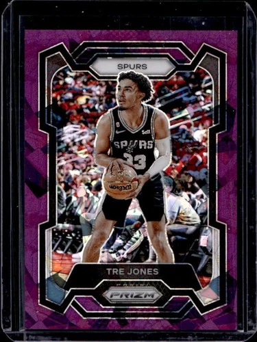 2023-24 Panini Prizm Tre Jones Prizm Purple Ice #/149 Spurs