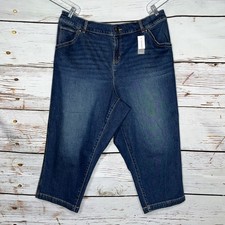 Lane Bryant NWT Size 20 Blue Denim Mid Rise Boyfriend Jean Capris