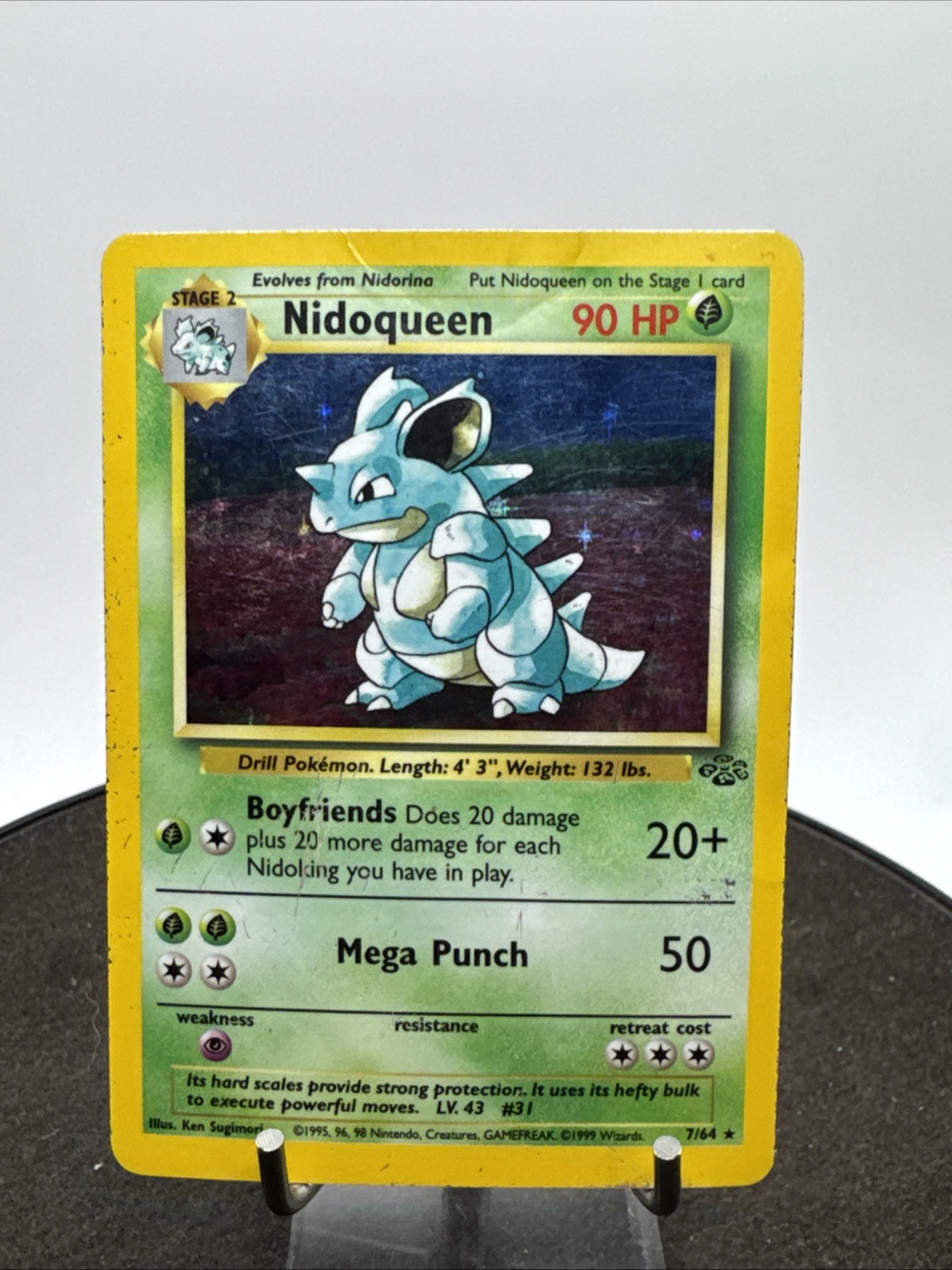 Nidoqueen Jungle 7/64 Holo Rare Pokemon TCG Vintage