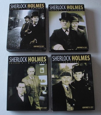 Sherlock Holmes - Staffel 1, 2 & 3 + Filme, 4 DVD Boxen