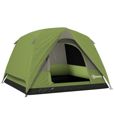 Outsunny 3-4 Personen Campingzelt, wasserdichtes Zelt, olivgrün und grau