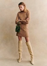 Sézane Enola Mohair/Wool Sweater Dress In Camel, S