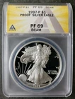 1997 P Proof $1 American Silver Eagle Dollar ANACS PF69 DCAM