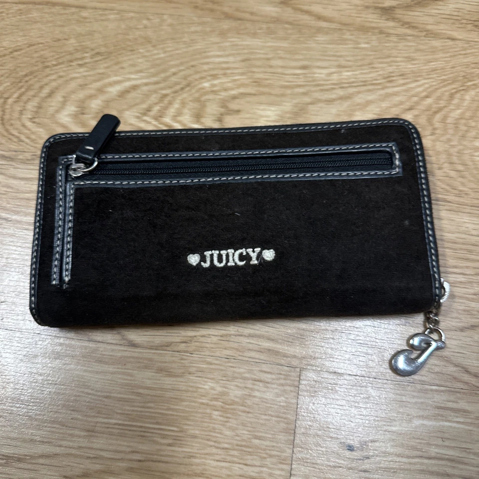 Бумажник Juicy Couture бархатный на молнии вокруг черный Juicy Girl - Изображение 4 из 4