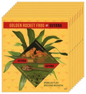 Lote al por mayor 10X Hoja de estampillas GUYANA 2016 cohete dorado MNH #W31325