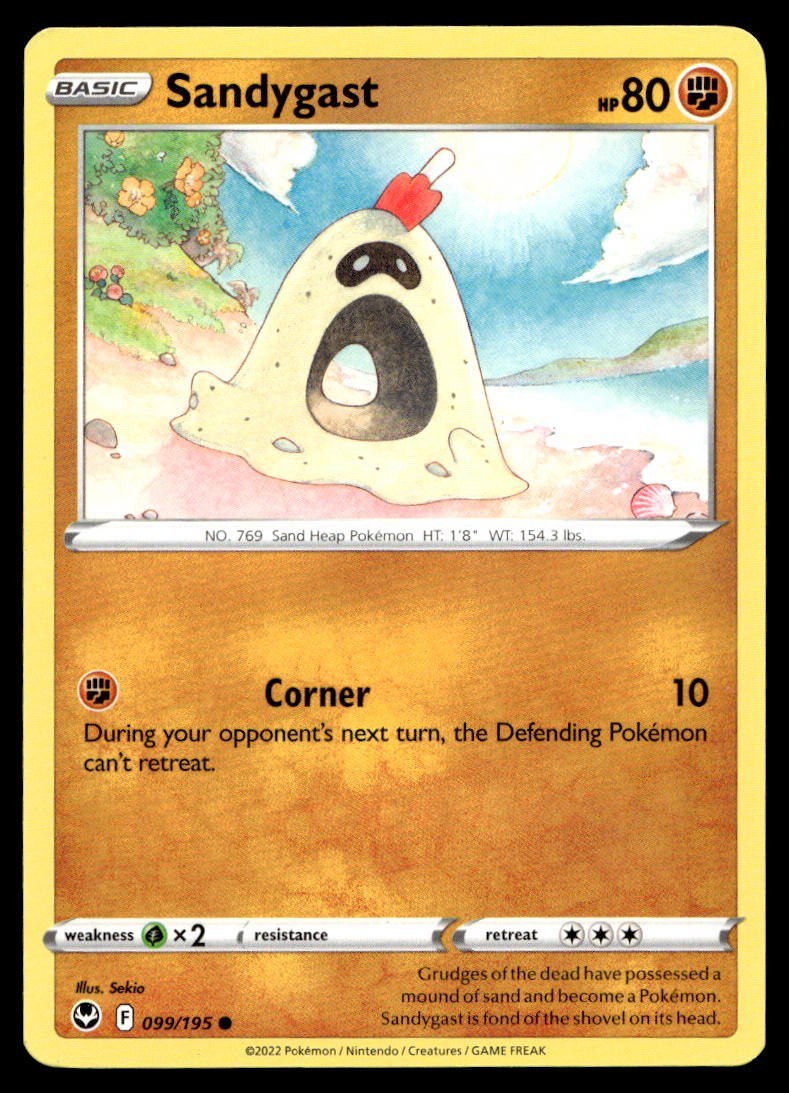 Sandygast 99/195 Pokemon Card Silver Tempest Common 80 HP Near Mint OQ