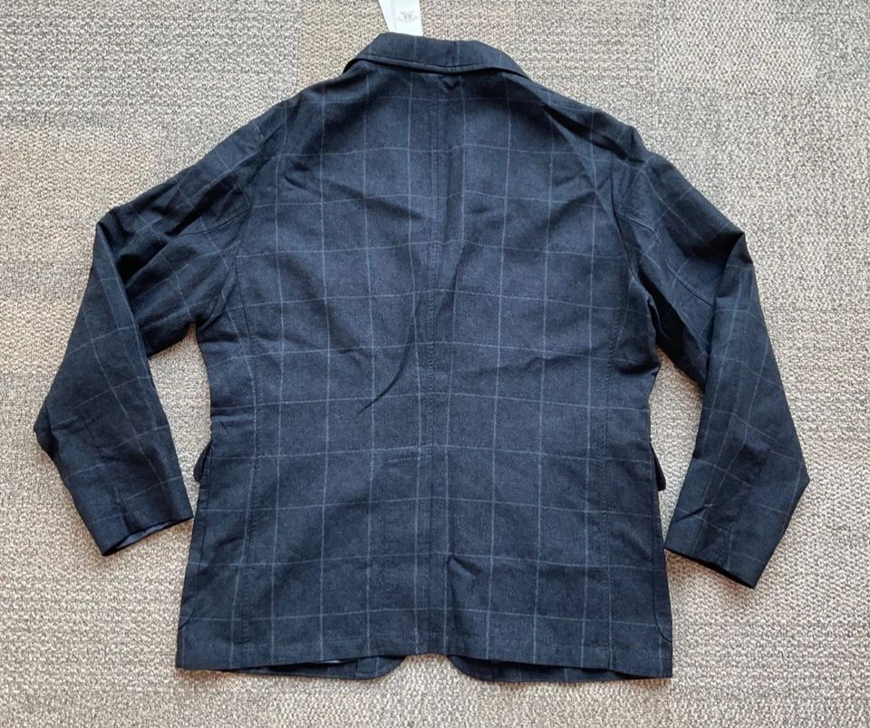 RRL Ralph Lauren Linen Cotton Wool Unconstructed Windowpane Sport Coat-XXL - Image 2 of 4