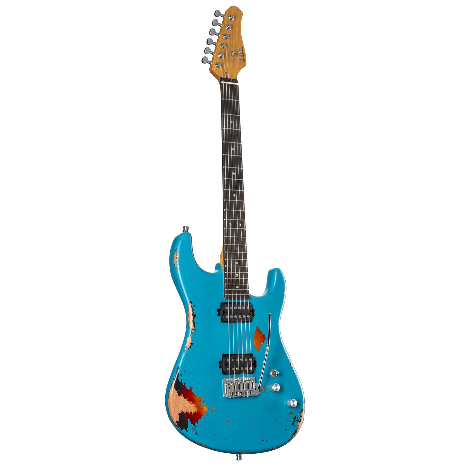 Fame Custom ST RW Worn Aqua over Sunburst - E-Gitarre 125590₽