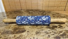 Blue & White Chintz Pattern  9&rdquo; Ceramic Rolling Pin Wood Handles