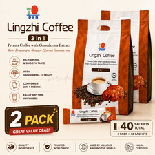 2 Packs DXN Lingzhi Coffee 3 in 1 Ganoderma Reishi Instant Classic Cafe