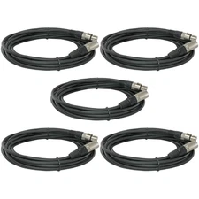 5-Pack 25 Ft Foot Feet XLR to Female 3pin Mic Audio Cord Microphone Extension...