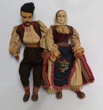 Early Cloth Doll Couple Nice Clothing