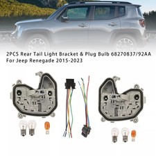 2PCS Rear Tail Light Bracket & Plug Bulb 68270837/92AA For Jeep Renegade 15-23