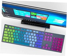 Keyboard Cover Skin for Dell KM636 Rainbow for Dell KB216 KM636 Keyboard 