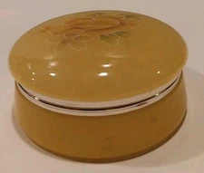 Vintage Genuine Alabaster Hand-carved Powder Dish/trinket Holder Made In Italy