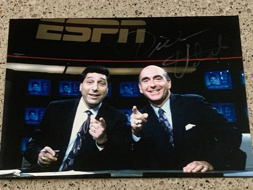DICK VITALE DETROIT PISTONS AUTOGRAPHED PHOTO JIMMY V AWESOME BABY HOF 2008 WOW!