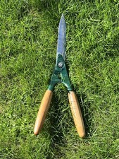 Vintage Garden Shears With Wooden Handles Gardening Trimming Cutting