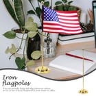 Metal Flagpole Seat Table Decoration Base Holder Staff Stand Indoor
