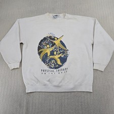 Vtg Lee Sweatshirt Mens Large White 1998 Graphic Crew Neck Long Sleeve USA Made