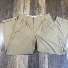 Perry Ellis Portfolio Men Dress Pants 36x32 Khaki Career Pants