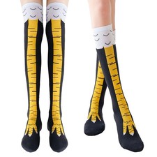 Woxafo 2 Pair Chicken Leg Socks: 3D Novelty Funny Knee-High  Mid-Calf Animal