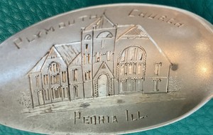 Peoria Illinois Plymouth Church 5.9 Sterling Souvenir Spoon Gorham Lancaster 20g
