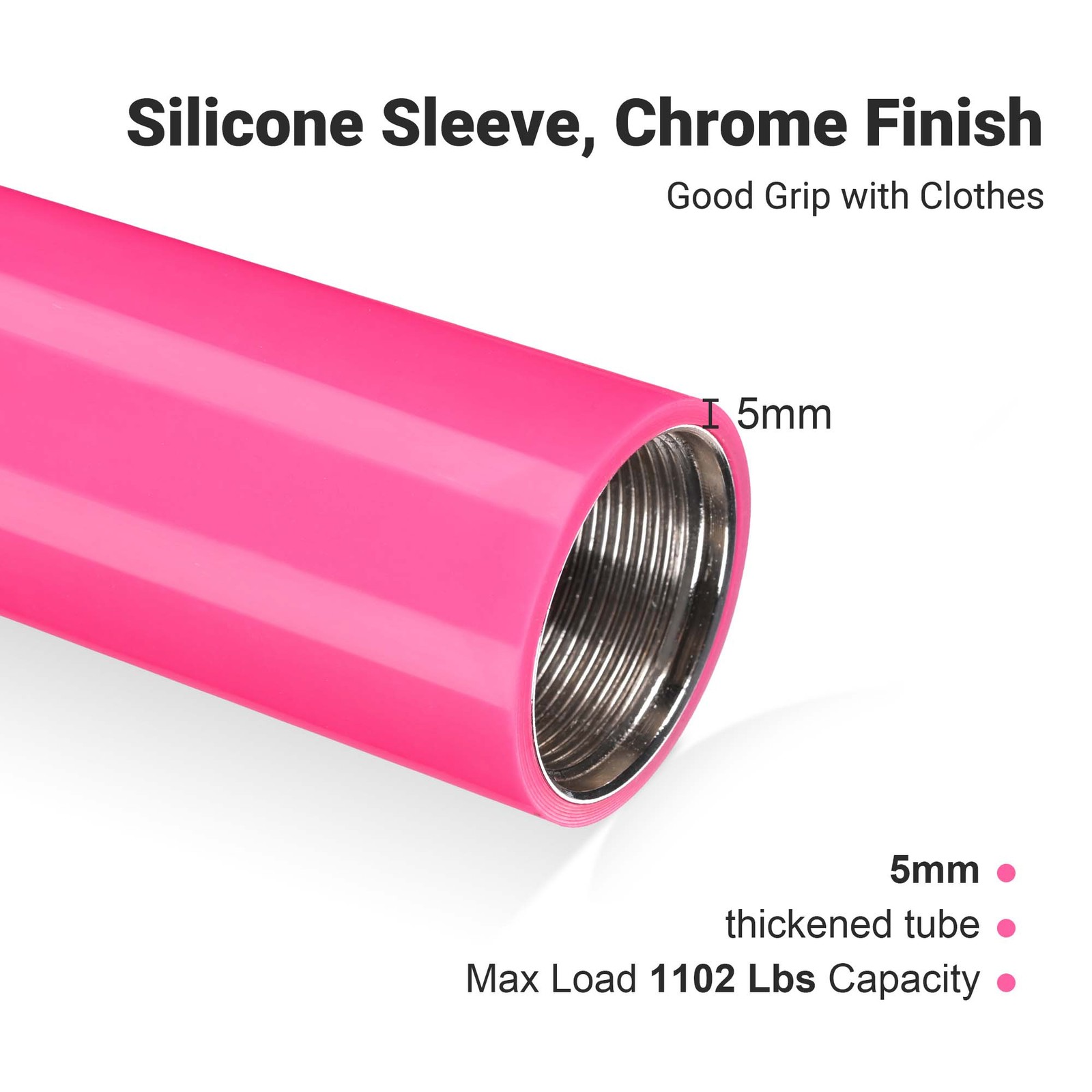 Yescom 3 Pack 9.25 Ft Silicone Spinning Static Dancing Pole for Studio Club Pink