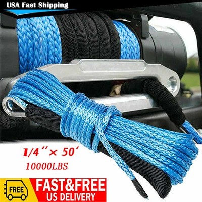 ALLTIMES Synthetic Winch Rope Winch Line Cable 6mm 1/4'' x 50' 10000lbs SUV Truck