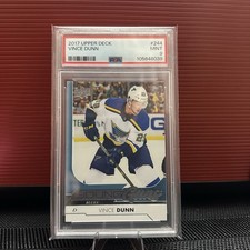 2017-18 Upper Deck Series One Young Guns Vince Dunn RC #244 PSA Mint 9 Blues