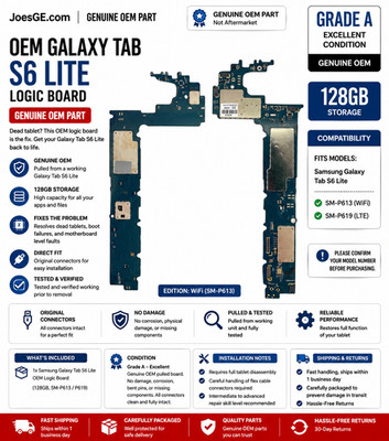 Samsung Galaxy Tab S6 Lite SM-P613 P619 Logic Board 128GB WiFi OEM Replacement