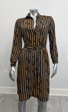 Banana Republic Chain Print Shirt Dress – Size 2 – Chic Belted Style