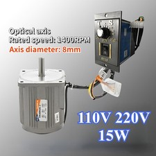 Motor Optical Axis Deceleration Geared With Speed Controller 220V 110V 15W AC