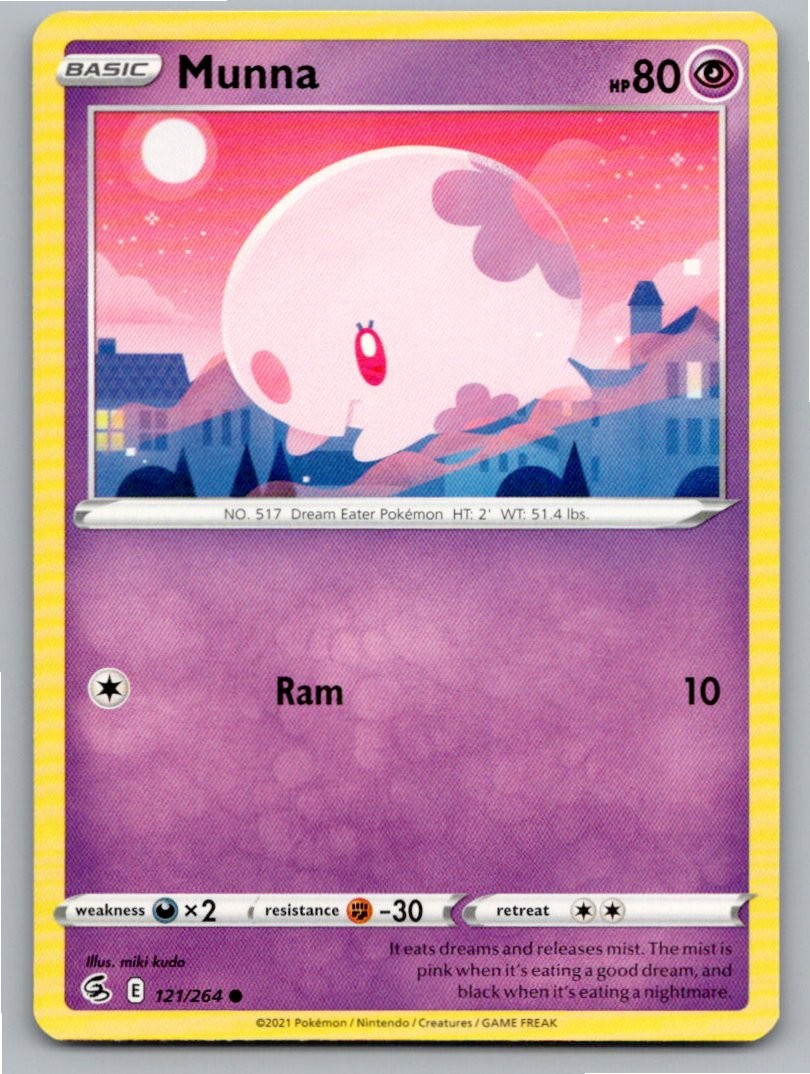 2021 POKEMON MUNNA FUSION STRIKE 121/264 COMMON NM B446 FREE S&H
