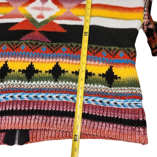 Felpa con cappuccio e zip Urban Outfitters taglia small maglia stampa patchwork maglione bohemien - Foto 12 di 14