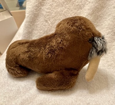 Vintage 1975 Dakin Wilhelm Walrus Sea Stuffed Animal Plush Toy Bean Bag 9'' Brown