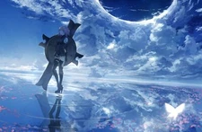 Anime sky reflection clouds fate series fategrand order Playmat Gaming Mat Desk