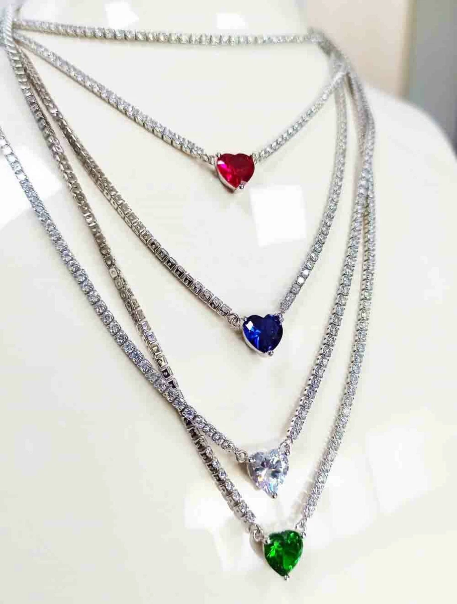 Collana in Argento 925 Con Ciondolo a Forma Di Cuore Eterno Con