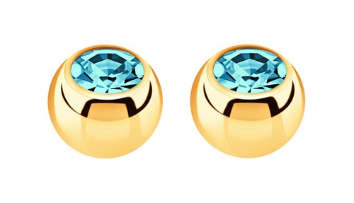 Set 2 Piercing Gioielli Vite Palle Placcato Oro IN 1,6x5mm con Zirconia Crystal - Foto 13 di 36
