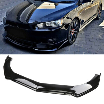 #ad #ad For Mitsubishi Lancer 2008 2015 Front Bumper Lip Splitter Spoiler Body Kit Gloss $53.95