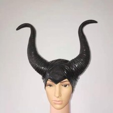 Ladies Black PVC Horn Headband Gothic Fancy Dress Devil Costume Halloween Access