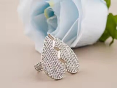 Luxury 1ct Moissanite Broken Heart Ring Sterling Silver Jewelry For Valentines
